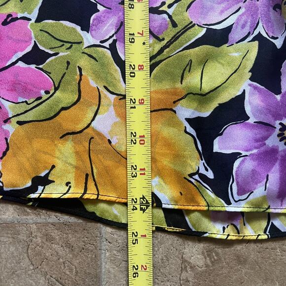 Rafaella Floral Top Multi-color Art to Wear Retro Bloomcore Maximalist Resort - Picture 6 of 8